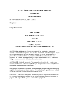 NUEVO CÓDIGO PROCESAL PENAL DE HONDURAS