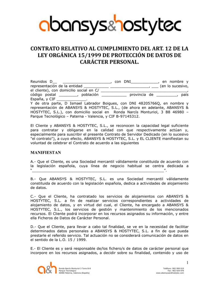 Descargar Contrato LOPD