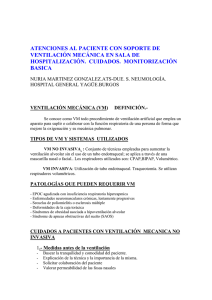 Atenciones al paciente con soporte de Ventilación