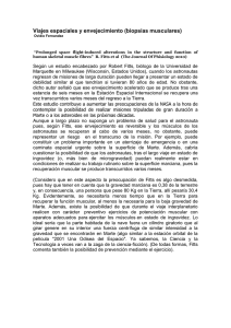 Viajes espaciales y envejecimiento (biopsias musculares)