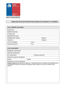 formulario tipo de notificacion de aplicaciones de plaguicidas d.s.