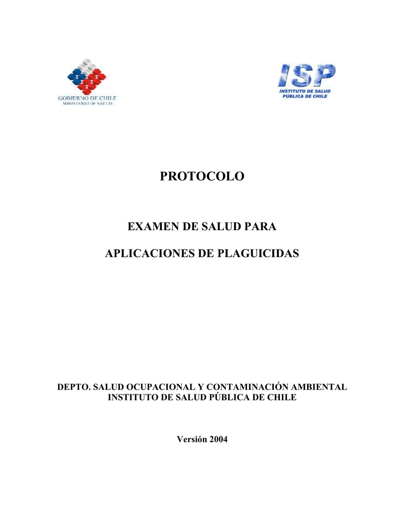 Examen De Salud Para Aplicaciones De Plaguicidas