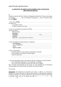 Solicitud de archivo penal - Ilustre Colegio de Abogados del