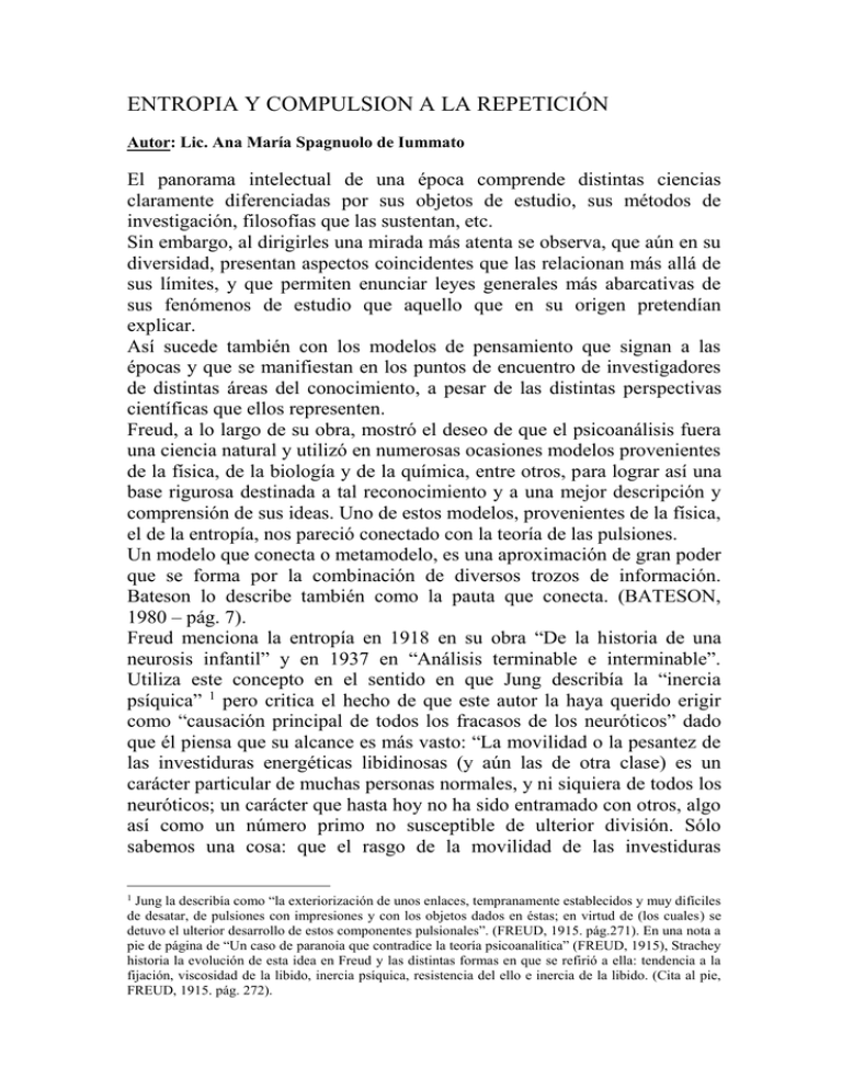 ENTROPIA Y COMPULSION A LA REPETICIÓN