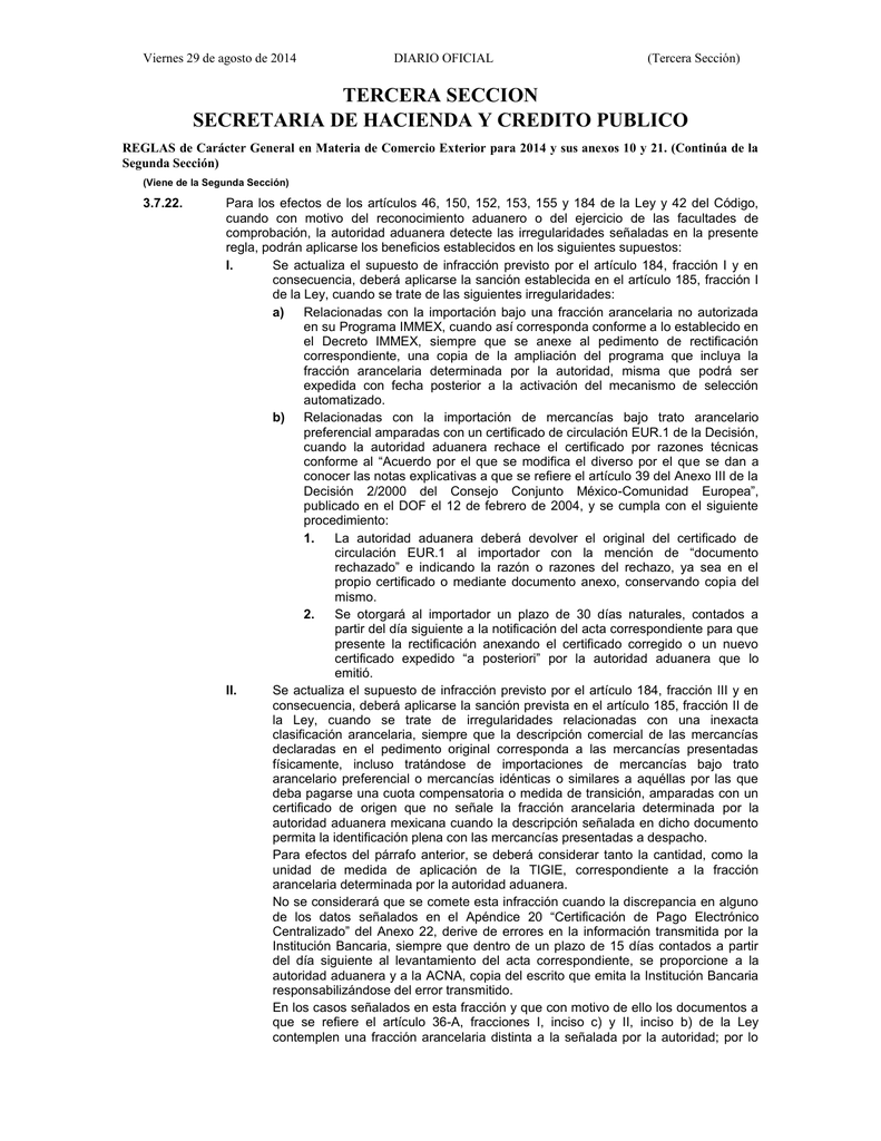Reglas de Comercio Exterior 2014 y anexos 10 y 21 (1) Reglas de Comercio Exterior 2014 y anexos 10 y 21 (1)