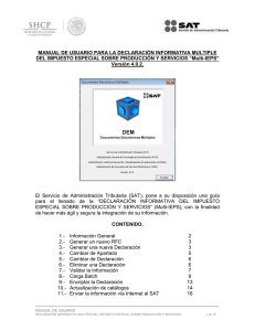 Manual Multi-IEPS: Declaraci&oacute;n Impuesto Especial Producci&oacute;n y Servicios