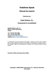 Vodafone Speak Manual de usuario Code Factory, S.L.