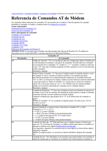 Referencia de Comandos AT de M&oacute;dem