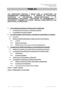 Tema 63. Las condiciones psíquicas y físicas para la conducción