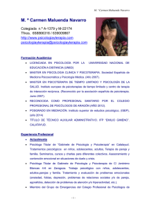 M. ª Carmen Maluenda Navarro  Colegiada  n.º A-1379 y M-22174