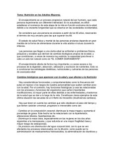 Tema: Nutrición en los adultos mayores