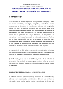 TEMA 13: LOS SISTEMAS DE INFORMACIÓN DE MARKETING EN
