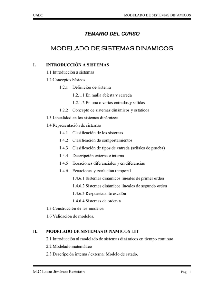 Modelado De Sistemas Dinamicos