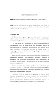 Proyecto de Resolución presentado por la Senadora María Inés