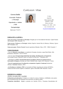 Currículum  Vitae  Carrera Emilia Licenciada / Profesora