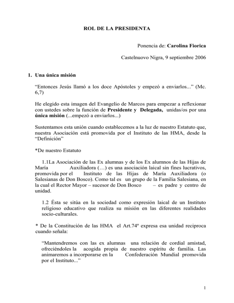 ROL DE LA PRESIDENTA