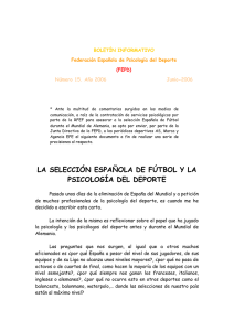 Boletín 15 - Federación Española de Psicología del Deporte