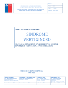 SINDROME VERTIGINOSO - Servicio de Salud Coquimbo
