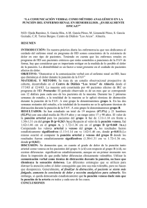 la comunicación verbal como método analgésico en