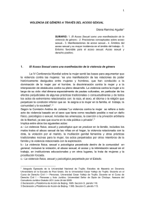 violencia de gènero a travès del acoso o del hostigamiento sexual