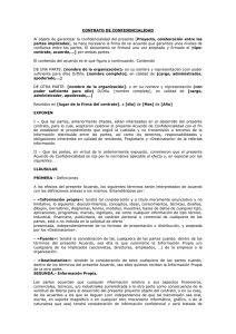 CONTRATO DE CONFIDENCIALIDAD partes implicadas contrato, acuerdo,...]