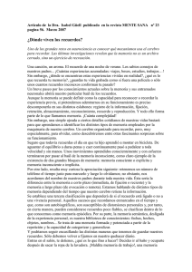 Articulo de  la Dra.  Isabel Güell  publicado ... pagina 56.  Marzo 2007