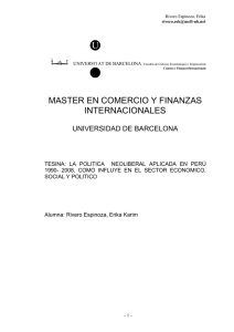 La política neoliberal aplicada en Perú 1990