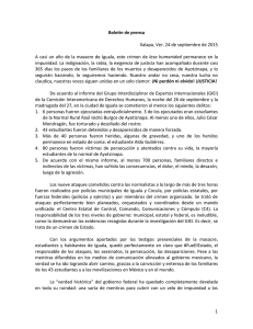 Boletín de prensa Accion global por Ayotzinapa 260915