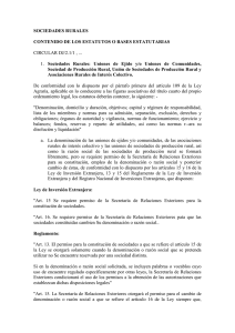 SOCIEDADES RURALES - Registro Agrario Nacional