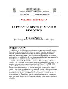 VOLUMEN: 6 NÚMERO: 13 LA EMOCIÓN DESDE EL MODELO