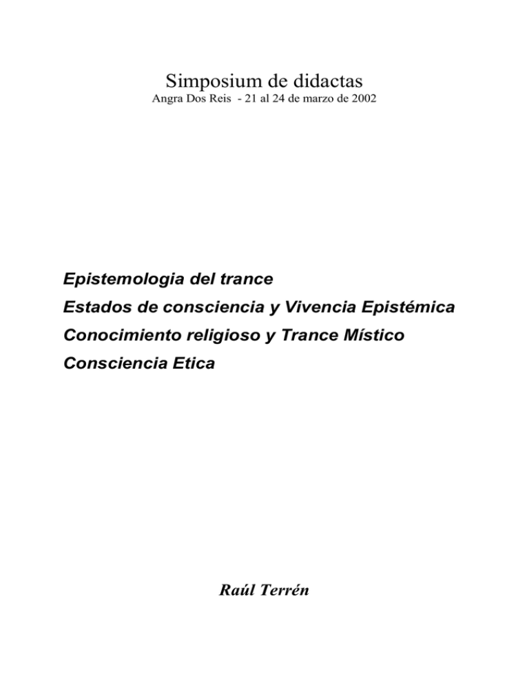 Epistemologia Del Trance