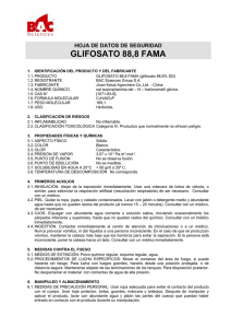 GLIFOSATO 88,8 FAMA HOJA DE DATOS DE SEGURIDAD