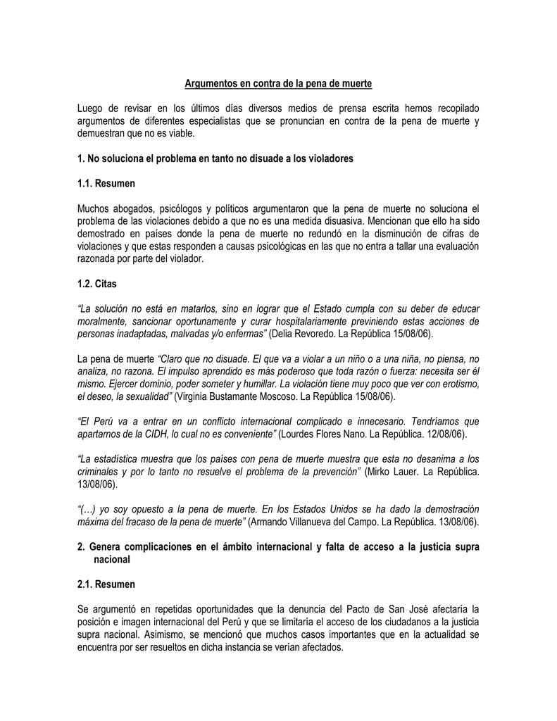 Argumentos Contra A Pena De Morte Brainly