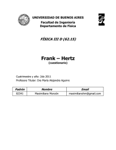 Frank – Hertz  FÍSICA III D (62.15)