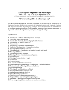 XII Congreso Argentino de Psicología