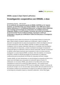 ENGEL equipa la Open Hybrid LabFactory