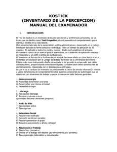 Manual del Examinador Kostick: Inventario de Percepci&oacute;n