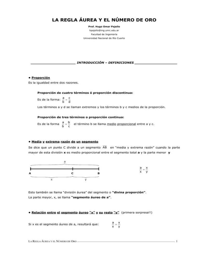 La Regla áurea Y El Número De Oro Unrc 0474