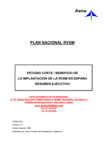 PLAN NACIONAL RVSM  ESTUDIO COSTE / BENEFICIO DE