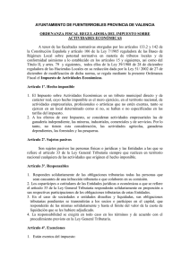 ordenanza fiscal reguladora del impuesto sobre actividades