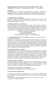PLIEGO DE BASES Y CONDICIONES: CONCURSO DE PRECIOS