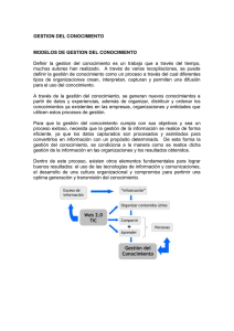 GESTION DEL CONOCIMIENTO MODELOS DE GESTION DEL CONOCIMIENTO