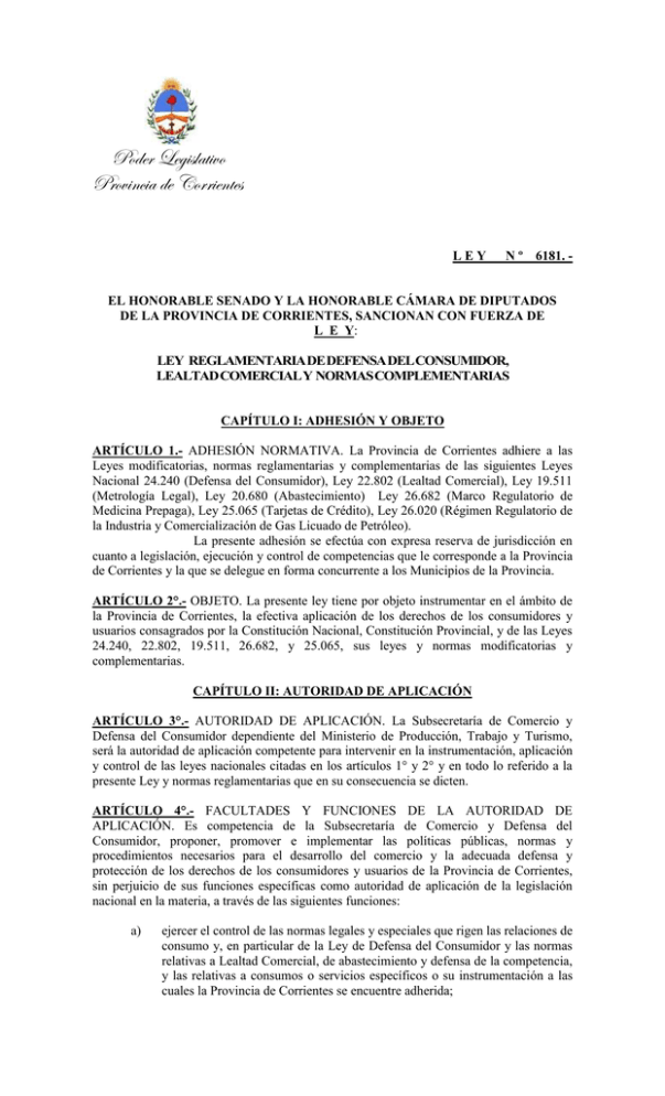 ley reglamentaria de defensa del consumidor ley reglamentaria de defensa del consumidor