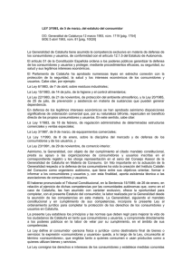 LEY 3/1993, de 5 de marzo, del estatuto del consumidor