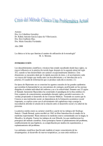 TITULO: CRISIS DEL M&Eacute;TODO CL&Iacute;NICO