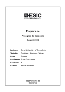 Syllabus Principios de Economía (RRPP). Curso 2009/10 ÍNDICE