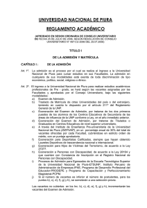 Reglamento Académico - Universidad Nacional de Piura
