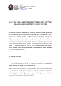 Manifiesto del VIIo. Congreso Nacional de la Federación Española