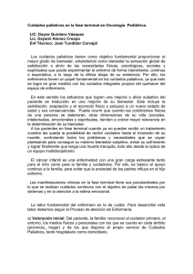 Cuidados paliativos en la fase terminal en Oncología Pediátrica