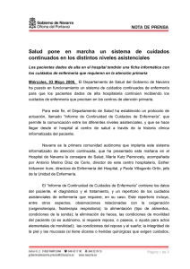 Salud pone en marcha un sistema de cuidados continuados en los